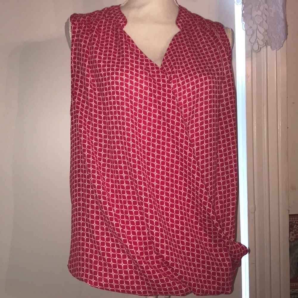 EUC New York & Company Pink Blouse Size M A1